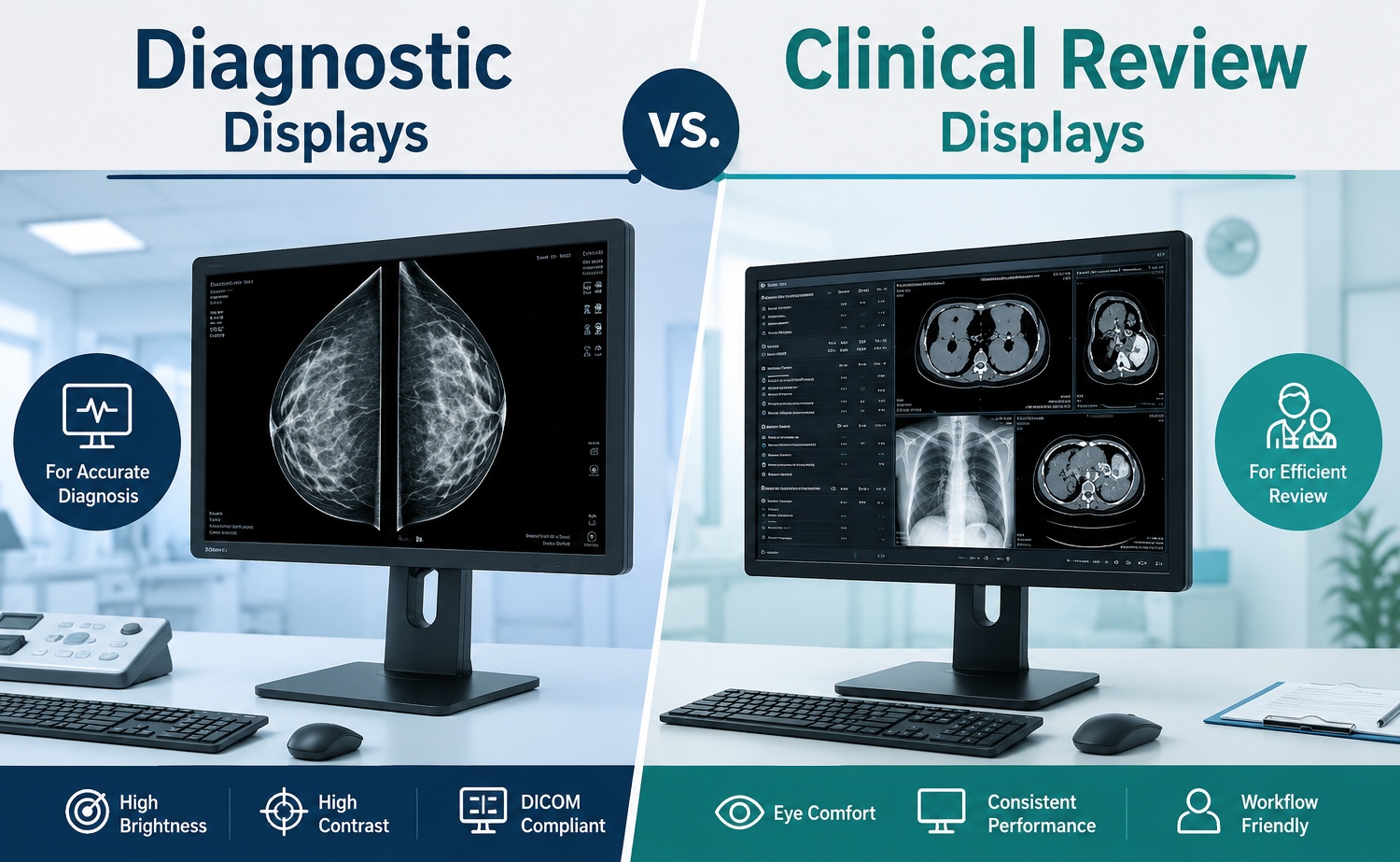 Diagnostic vs. Clinical Review Displays: What’s the Real Difference?